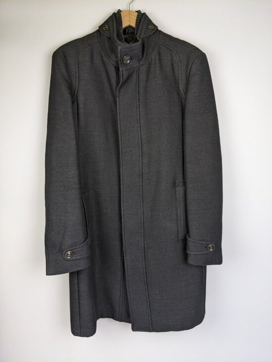 Zara Other - Zara Man Black Tag Black Overcoat Mens Size Large Luxury Winter Dress Coat